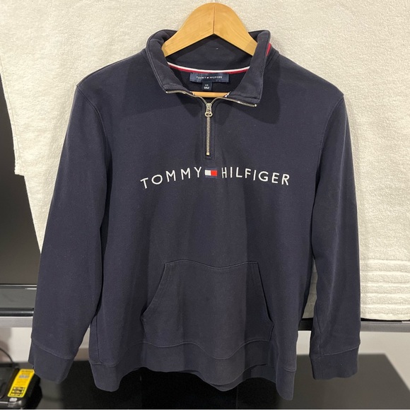 Tommy Hilfiger Quarter Zip-up Sweater - Size L - Picture 1 of 2